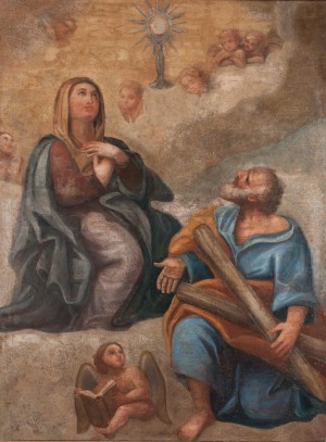 Madonna e S.Andrea apostolo in adorazione dell’Ostia